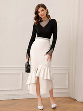 Mesh Insert Sheer Black Tee